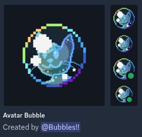 A preview of the avatar decoration as worn on my profile picture.