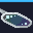 A hoop with soap bubble film inside laying flat with a beam supporting it